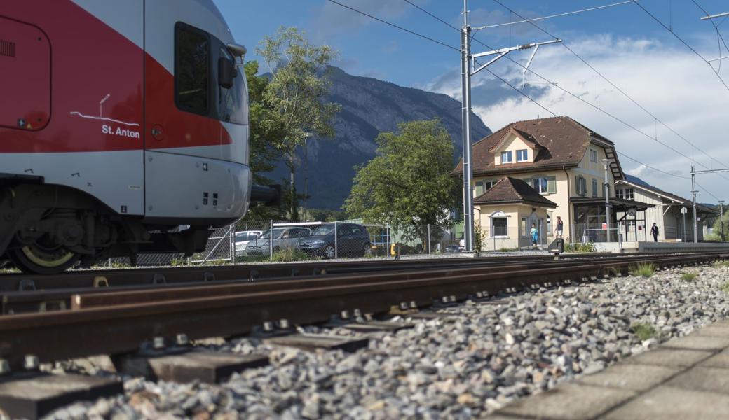 Der Bahnhof in Salez.