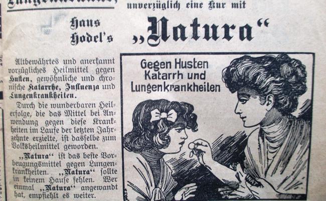 Dick aufgetragene Werbung