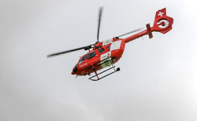 Drei Helis kreisten über dem Rheintal