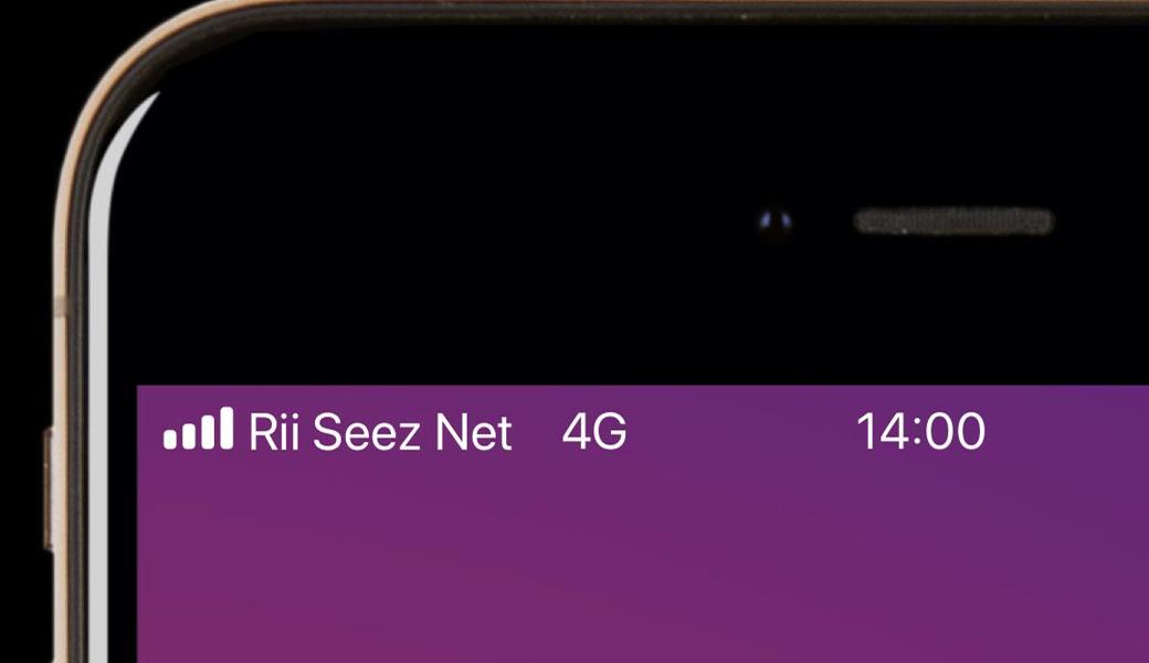 Der Schriftzug zeigt es: Der Besitzer dieses Handys telefoniert über Rii Seez Net.