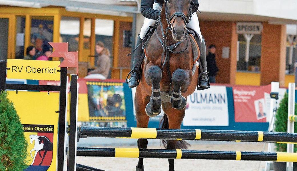 Peter Gschwend springt mit dem bald 20-jährigen Pferd Archimedes zum Sieg. 