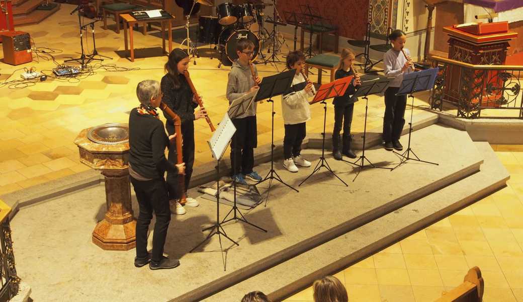 Einer der Höhepunkte am Weihnachtskonzert: Das Blockflötenensemble unter der Leitung von Gabriela Fässler.