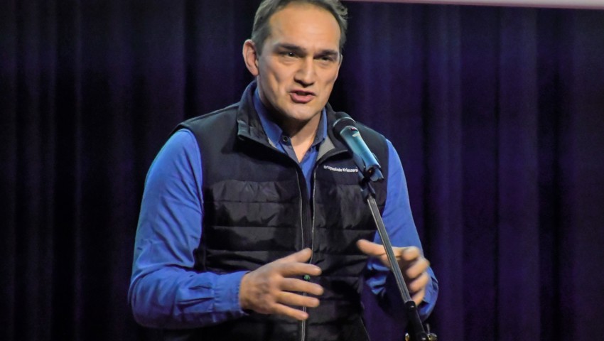 Hugo Langenegger, Ortsgemeindepräsident, stellte Kriessern vor. Hugo Langenegger, Ortsgemeindepräsident, stellte Kriessern vor.