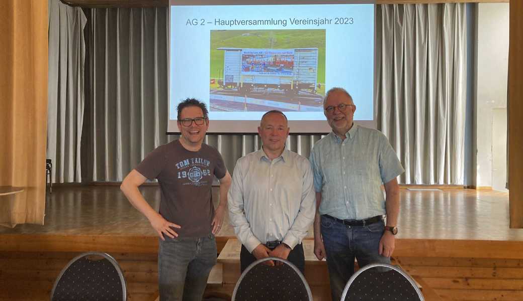 DIe AG2-Vorstandsmitglieder (von links): Aktuar Samuel Keiser, Präsident René Wanner und Kassier Martin Wirth zu sehen. 