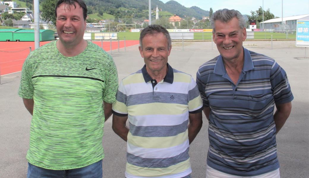 Erinnern sich im Gespräch mit der Redaktion gern an die Erfolge (v. l.): Christoph Heeb, René Rieser, Stephan Schweizer.