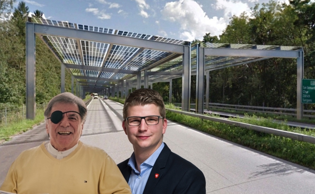 Architekt will PV-Dach über Autobahn bauen - jetzt lädt ihn Mike Egger ins Bundeshaus ein