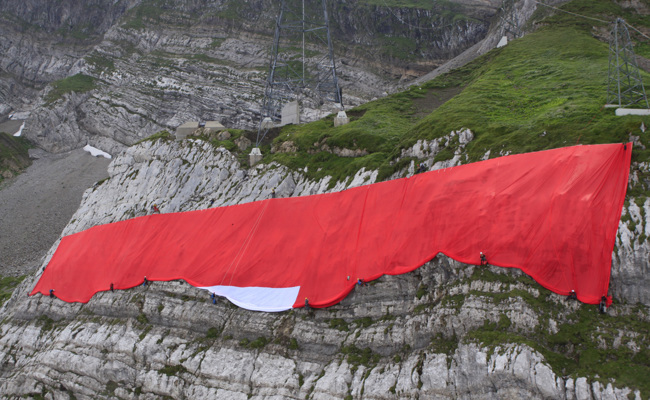 Kein Schweizerkreuz am Säntis: Die grösste Schweizerfahne der Welt wird dieses Jahr nicht  ausgerollt