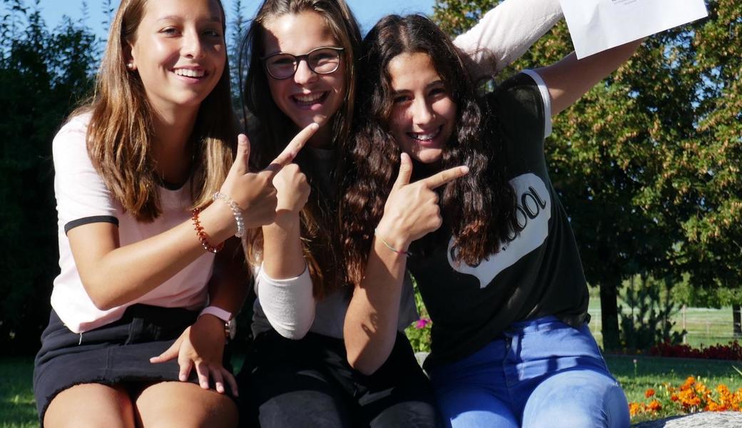 Die Gewinnerinnen von der Oberstufe Diepoldsau (von links): Elea Steiger, Vivien Metzler und Leonie Rominger.