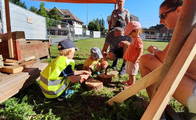 Hier gehen Kinderträume in Erfüllung - auf der Kinderbaustelle in Hohenems