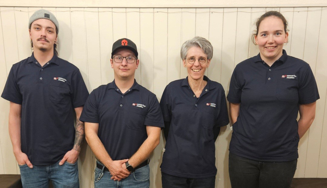 Die Neumitglieder (v. l.) Nico Arndt, Luca Herzog, Judith Zimmermann und Rahel Hasler. Die Neumitglieder (v. l.) Nico Arndt, Luca Herzog, Judith Zimmermann und Rahel Hasler.