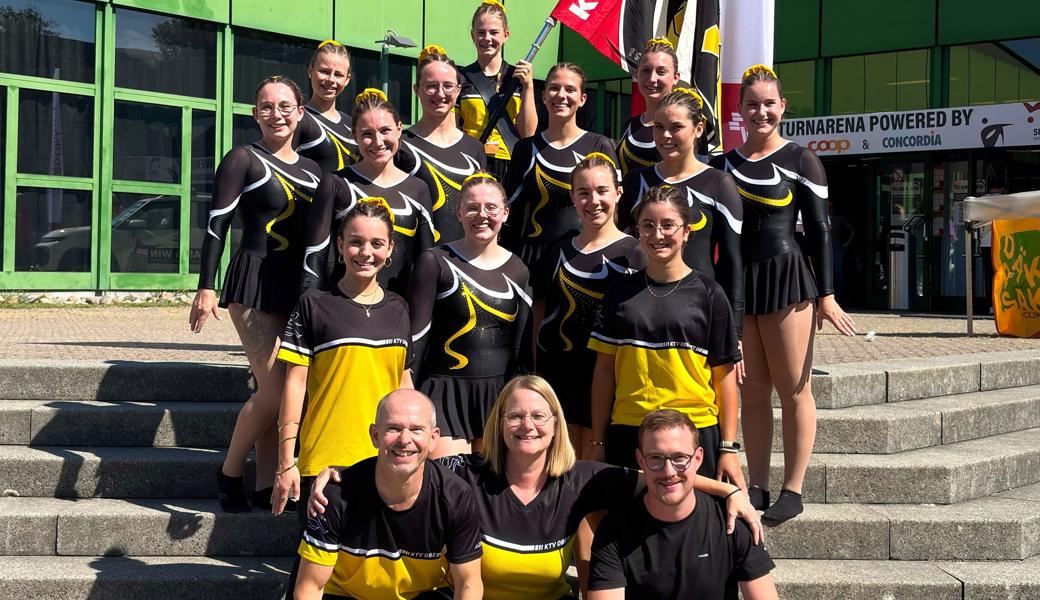 Das Schulstufenbarrenteam des KTV Oberriet an der Schweizermeisterschaft in Sursee.
