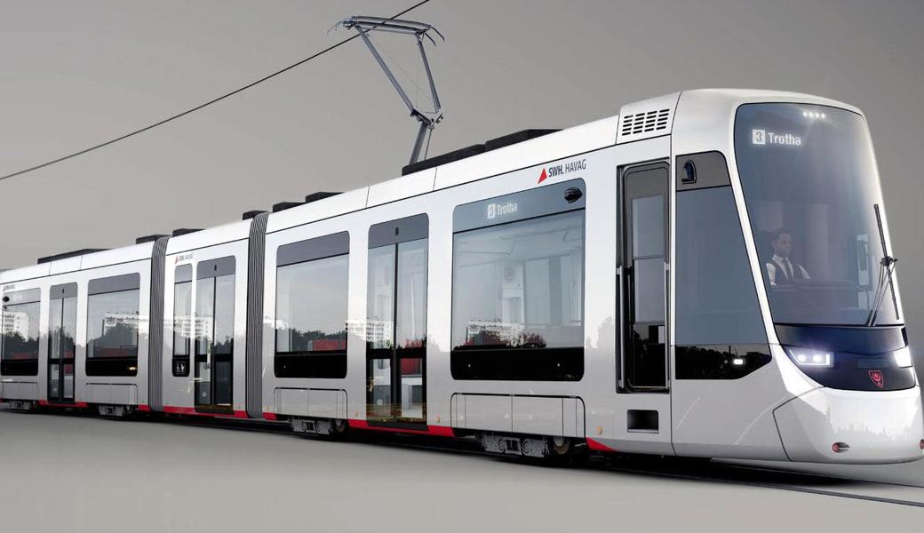 Die Tina-Strassenbahn-Kompositionen werden künftig auch in der deutschen Stadt Halle unterwegs sein.
