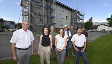 Jetzt wird der Block eingepackt