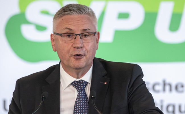Nationalrat Andreas Glarner an der 1.-August-Feier der SVP Oberriet