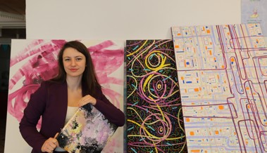 Die Ukrainerin Yuliia Vnukova malt sich den Schrecken des Kriegs von der Seele
