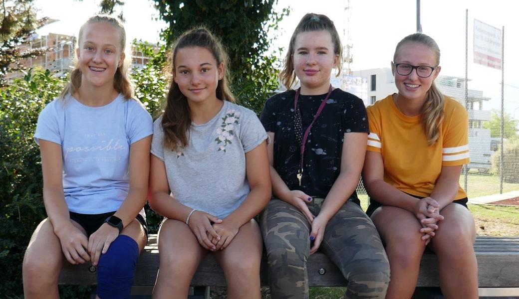 Die Gewinnerinnen von der Oberstufe Rebstein-Marbach (von links): Rahel Mäser, Laura Kobler, Elena Treitinger und Daniela Kappeler.