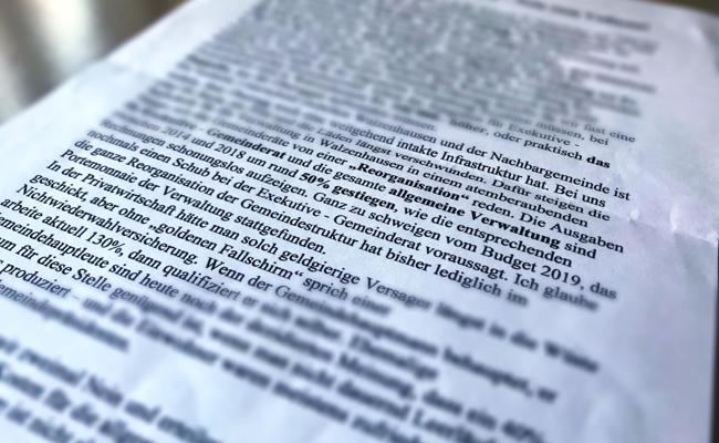 Flugblatt verwirrt mit vielen Zahlen