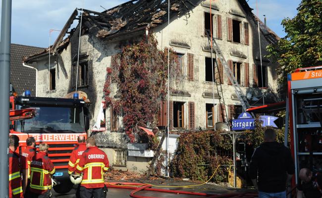 Oberrieter "Sonne": Untersuchung des Brands begonnen
