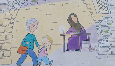 Wie Gabi Ceric Kindern die Geschichte der Wiborada erzählt  – mit Bildern von Patrick Steiger