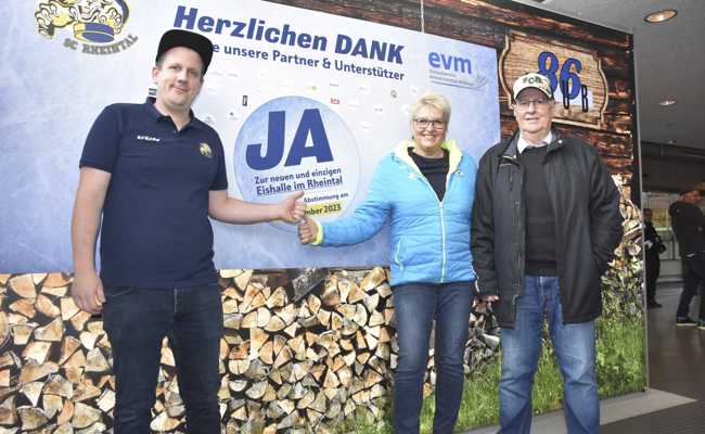 Der SC Rheintal und der EV Mittelrheintal werben für vier Ja am 19. November