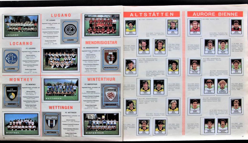 Das waren Zeiten: die Spieler des FC Altstätten in einem Panini-Sammelalbum.
