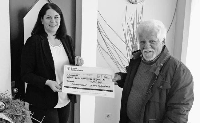 Grosszügige Spende für  Verein Vitas 
