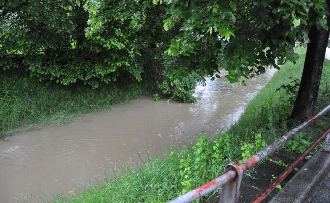 Hohe Wasserstände von Binnenkanal und Rhein