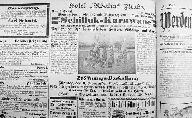 Auch in Altstätten gab's im 20. Jahrhundert noch Völkerschauen
