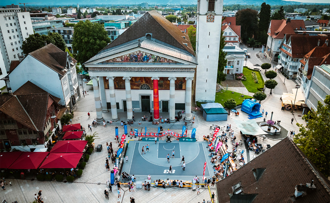 Drei Tage Basketball-Spektakel mitten in der Stadt Dornbirn