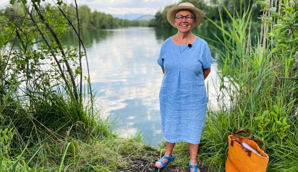 G&G-Sommerserie Gegen den Strom: Das Aarekind und der Rhein, Folge 4: Autorin Berta Thurnheer auf der Halbinsel Diepoldsau.