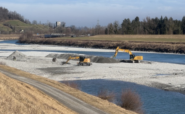 Ein aktives Geschiebemanagement soll den Rhein langfristig vor Hochwasser schützen