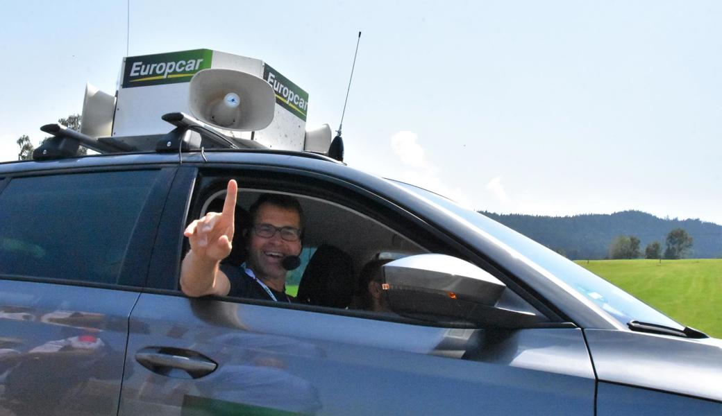 Der Mann im Speakerwagen: Stefan Meile aus Oberegg. 