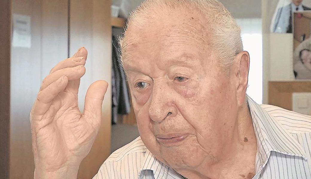Jakob Grüninger 93-jährig, Berneck.  Jakob Grüninger 93-jährig, Berneck.