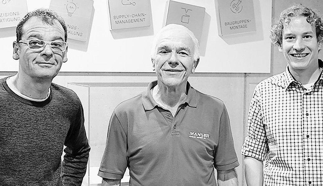 Von links: Mike Ammann, Alfons Heeb, Michael Manser.  Bild: pd