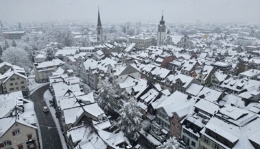 Das verschneite Städtli als Modelllandschaft - 19 Bilder aus der Vogelperspektive