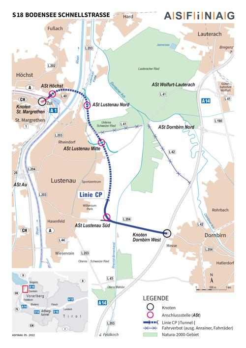 Plan der S18 Schnellstrasse. Plan der S18 Schnellstrasse.