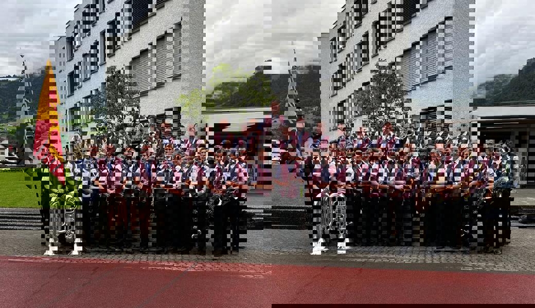 Der Musikverein Balgach beim Kantonalen Musikfest in Mels