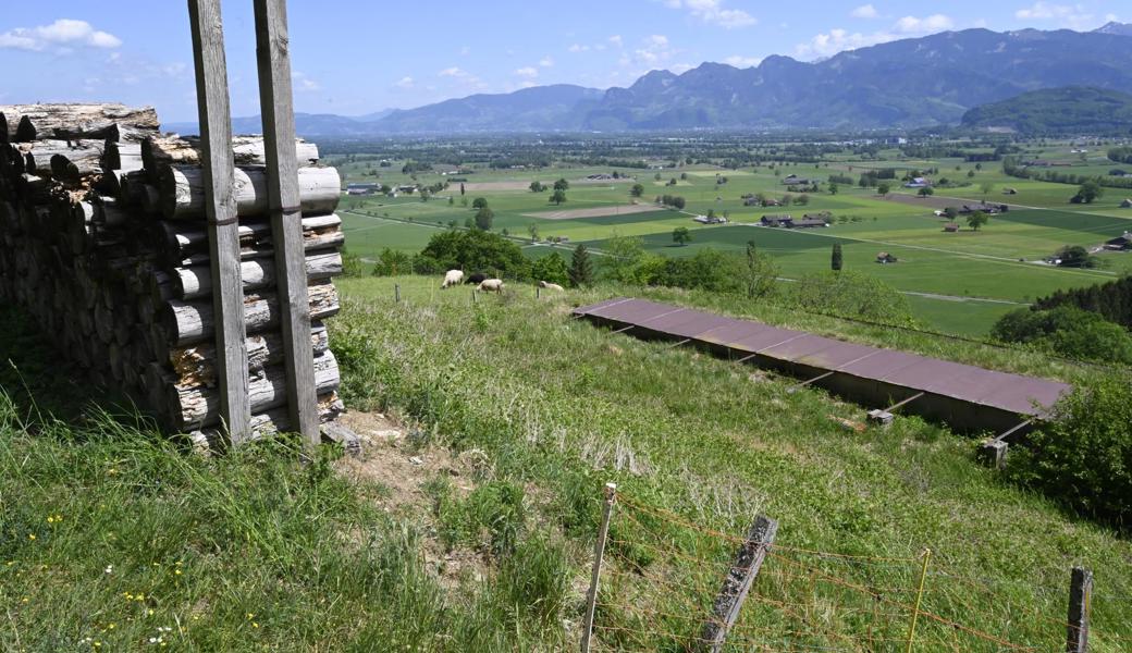 Im Rheintal sind in den letzten Jahren mehrere Kugelfänge stillgelegter Schiessanlagen rückgebaut worden, etwa in Balgach und in Kriessern. Diesem hier in Eichberg, auf dem noch bis letzten Herbst geschossen wurde, steht ein Entscheid, ob und allenfalls wann er rückgebaut werden soll, erst noch bevor.