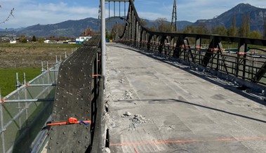 Die Bauarbeiten an der Wiesenrainbrücke verlaufen nach Terminplan