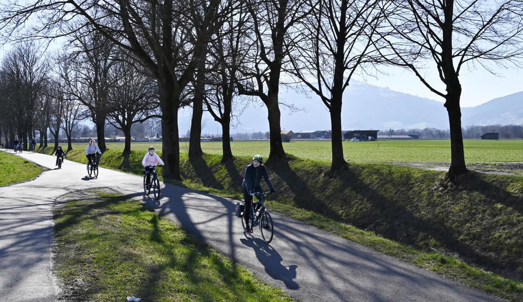An dieser Stelle, wenige Meter neben dem Schützenwiesen-Areal, wo der Radweg von der Unterführung unter dem Autobahnzubringer hindurch heraufkommt, soll es einen Steg geben, der Fussgängern den Weg zum Baggersee erleichtert.