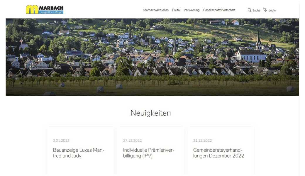 So sieht die Website der Gemeinde Marbach aus. Während der letzten fünf Tage hiess es für diejenigen, die marbach.ch besuchen wollten: «Die Website ist nicht erreichbar.»  