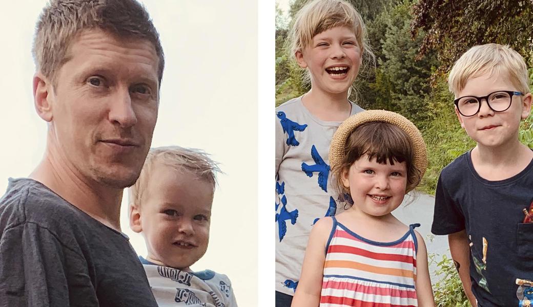 Mitten in der Alltagsplanung: Redaktorin Sara Burkhards Familie, Mann Andreas Bergqvist mit den Kindern Ruben (von links), Jaira, Ella und Julian.