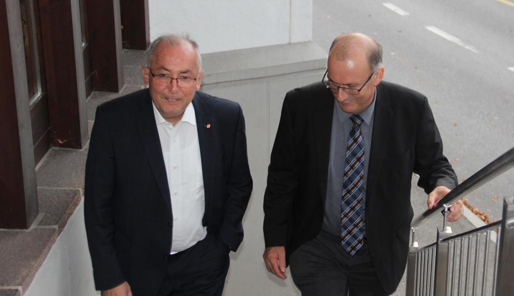 Thomas Ammann und Markus Ritter kamen gemeinsam zum CVP-Anlass.