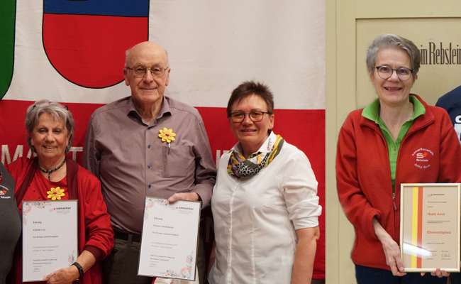 Samariterverein ehrte vier verdiente Mitglieder