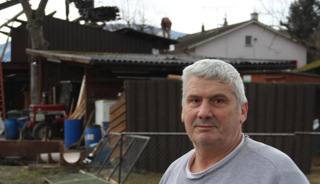 Hans Herrsches Schafstall wurde vom Wind abgedeckt.