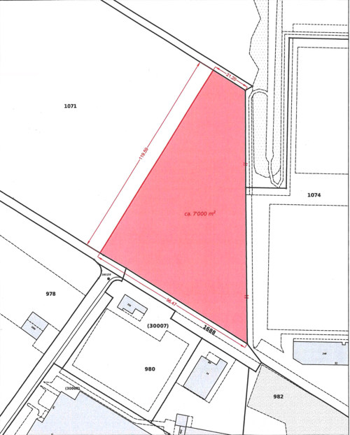 Situationsplan des betroffenen Grundstücks. Situationsplan des betroffenen Grundstücks.