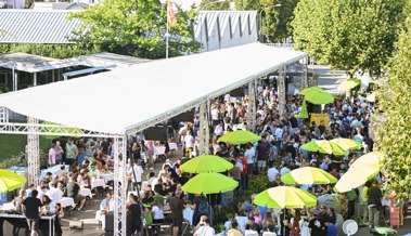 Spätsommer-Apéro der Mitarbeitenden am Standort der Leica Geosystems