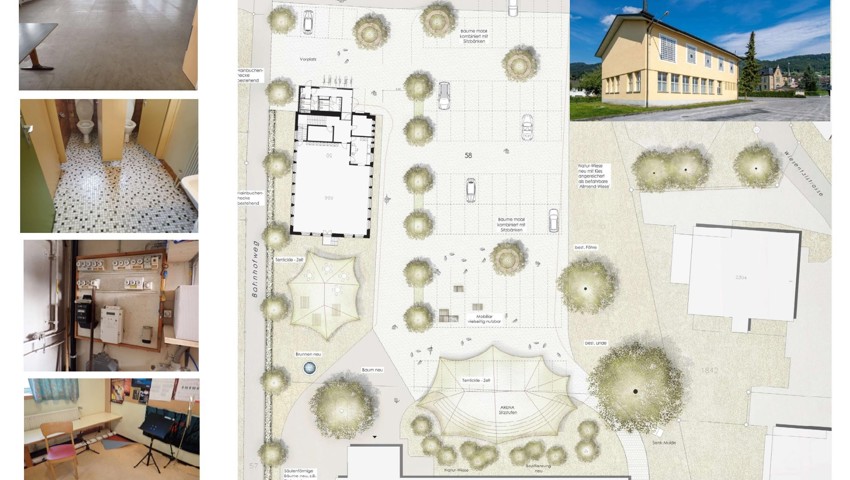 Visualisierung der Progyplatz-Gestaltung und Innenräume des Vereinshauses. Visualisierung der Progyplatz-Gestaltung und Innenräume des Vereinshauses.