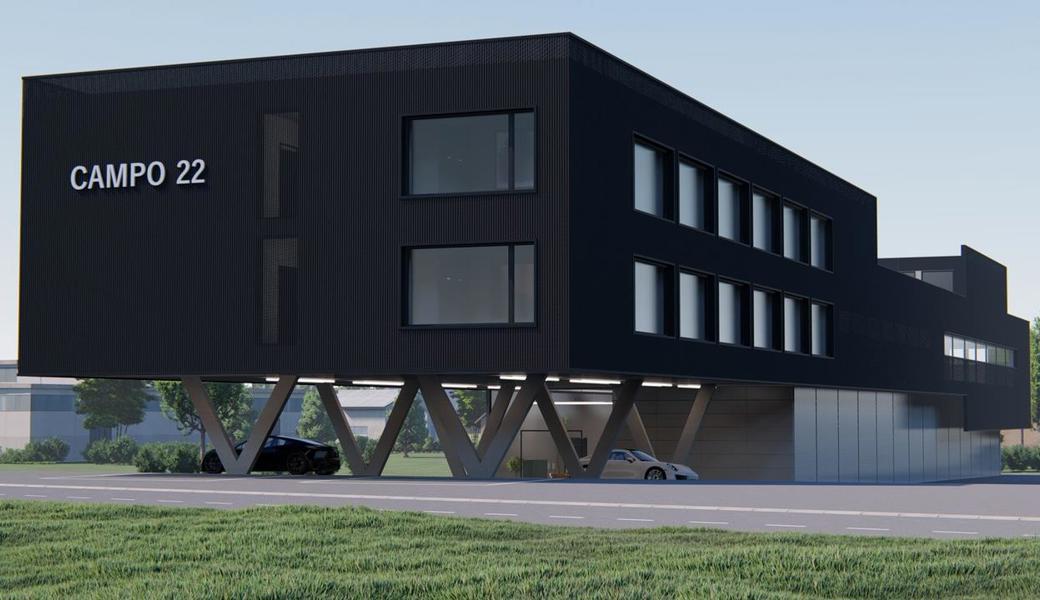 Das Business-Hotel Campo 22 soll im Erdgeschoss eine Autoeinstellhalle erhalten. Insgesamt 51 Zimmer sind im ersten und zweiten Obergeschoss vorgesehen. Weiter sollen ein öffentliches Restaurant, ein Fitnessbereich und ein Eventraum entstehen.