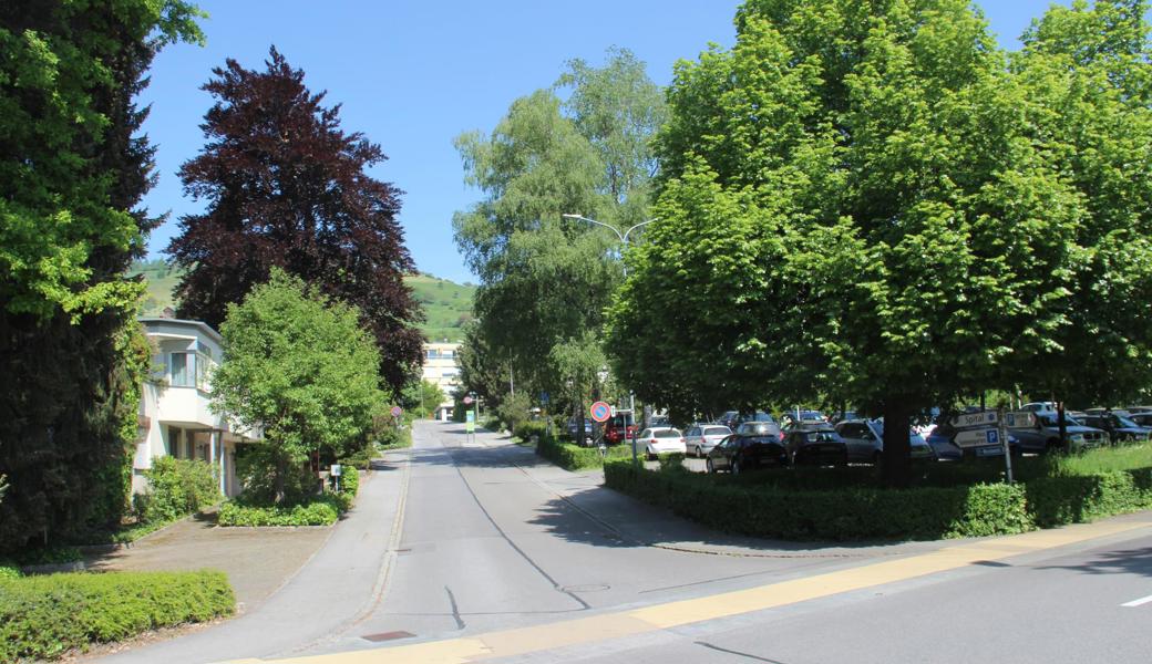 Das Spitalareal erstreckt sich bis hinab zur Heidenerstrasse und befindet sich vor allem rechts der steilen F.-Marolanistrasse. Zwischendrin liegt das von Bäumen verdeckte Haus Sonnengarten. Ohne dieses Grundstück bleiben 1,3 ha für ein Entwicklungsprojekt.